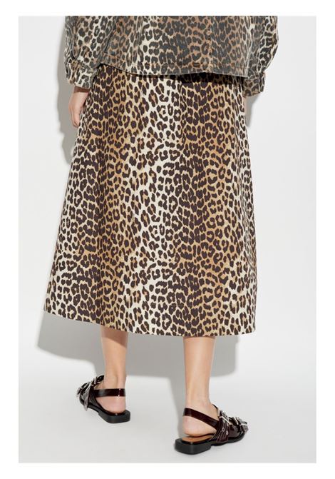 Multicolor leopard-print midi skirt Ganni - women GANNI | F9365943