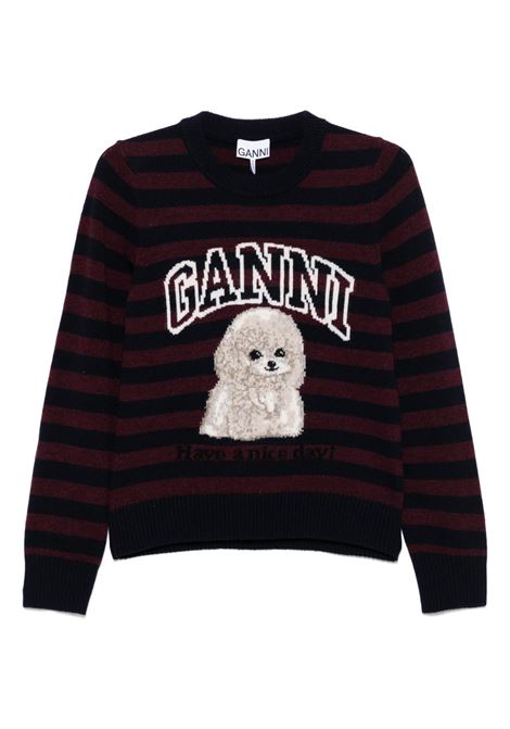 Multicolour intarsia-knit jumper Ganni - women GANNI | K2567999