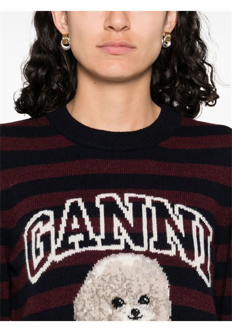 Multicolour intarsia-knit jumper Ganni - women GANNI | K2567999