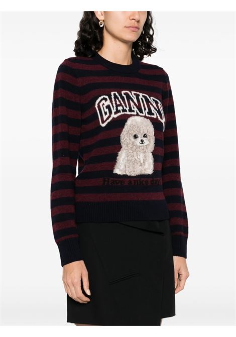 Multicolour intarsia-knit jumper Ganni - women GANNI | K2567999