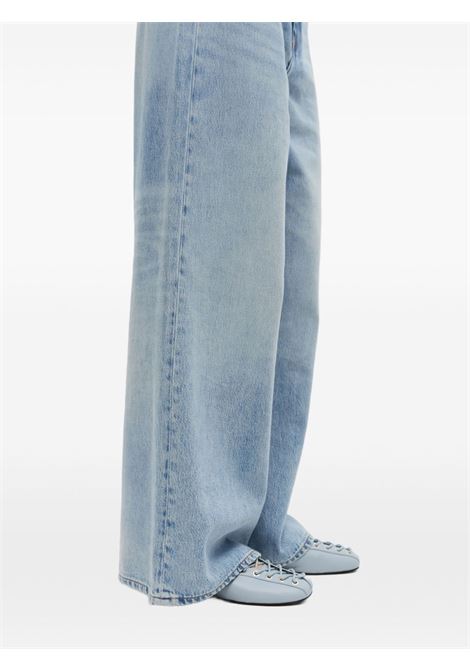 Pastel blue lace-up ballerina flats Ganni - women GANNI | S3069175