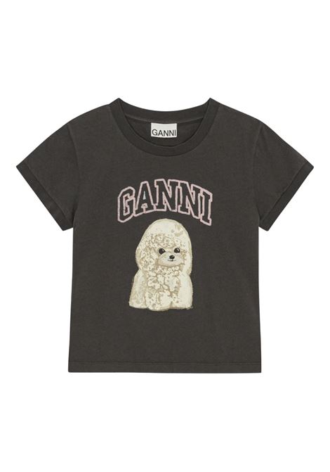 Black logo-print T-shirt Ganni - women GANNI | T4239252