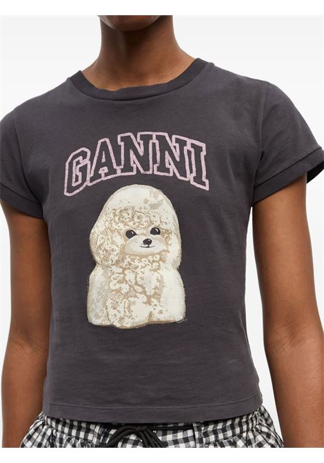 Black logo-print T-shirt Ganni - women GANNI | T4239252