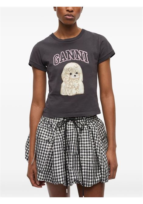Black logo-print T-shirt Ganni - women GANNI | T4239252
