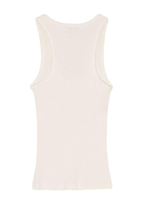 White ribbed tank top Ganni - women GANNI | T4266135