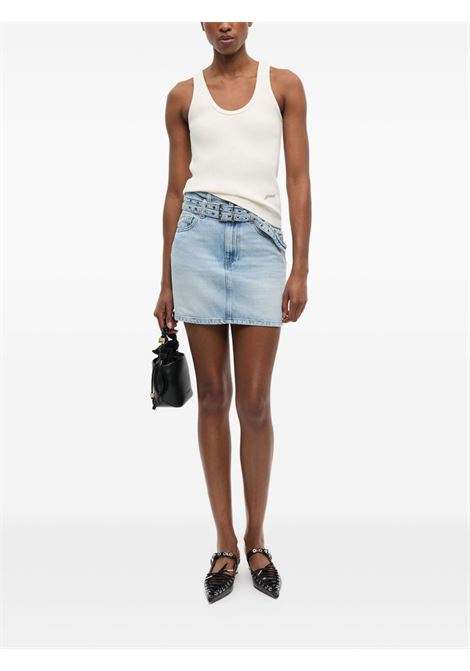 White ribbed tank top Ganni - women GANNI | T4266135