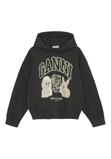 Black logo-print sweatshirt Ganni - women GANNI | T4270252
