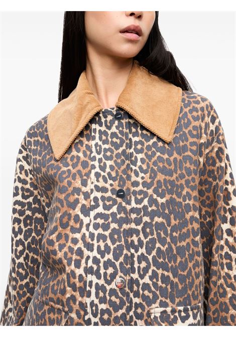 Brown leopard-print bomber jacket Ganni - women GANNI | W0391859