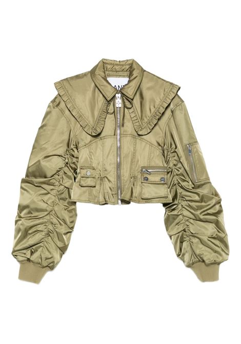 Green duchess bomber jacket Ganni - women GANNI | W0410028