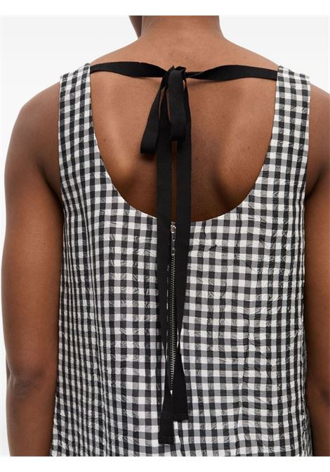 White and black gingham-print dress Ganni - women GANNI | W0463099