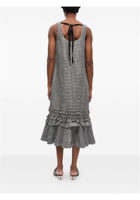 White and black gingham-print dress Ganni - women GANNI | W0463099