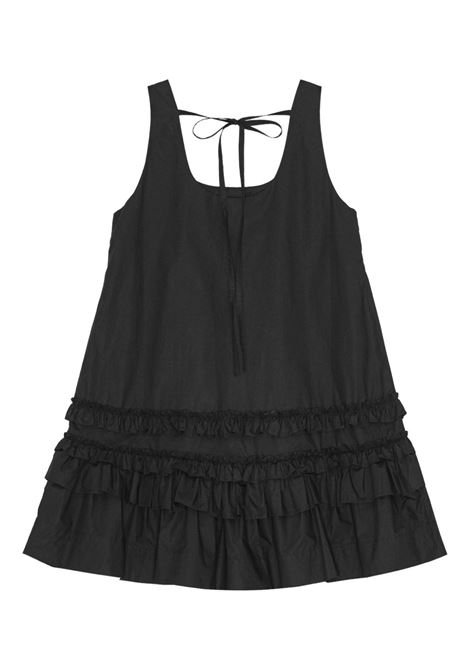 Black poplin dress Ganni - women GANNI | W0905099