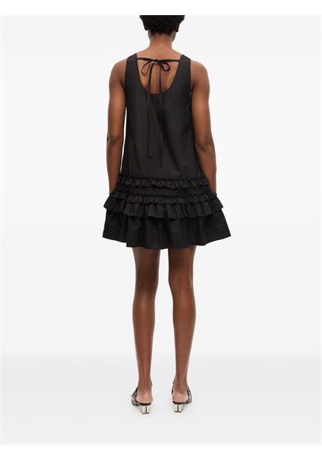 Black poplin dress Ganni - women GANNI | W0905099