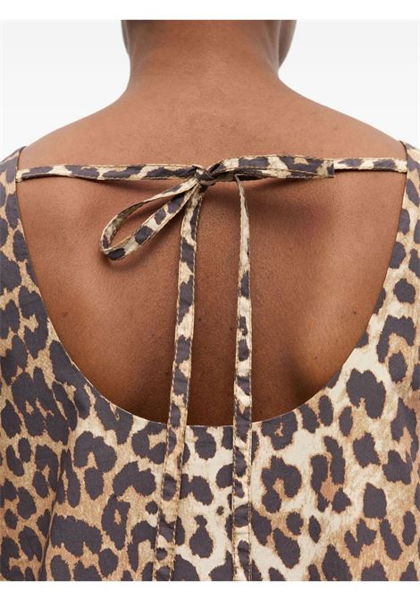Brown leopard-print dress Ganni - women GANNI | W0906943