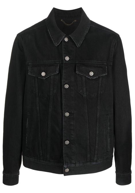 Giacca denim con applicazione in nero Golden Goose - uomo GOLDEN GOOSE | Capispalla | GMP00284P00062590100