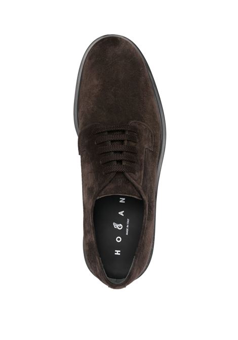 Derby strigate in suede in marrone Hogan - uomo HOGAN | HXM6730FM80BYES808