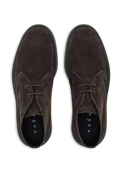 Stivaletti stringati in suede in nero in nero Hogan - uomo HOGAN | HXM6730FN40BYE9999