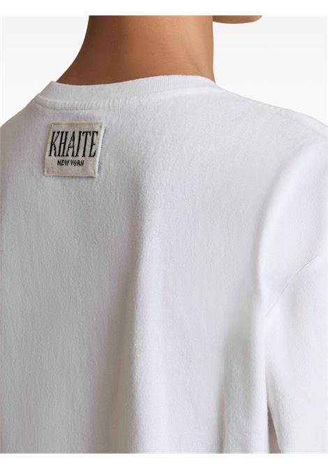 T-shirt con applicazione in bianco khaite - donna KHAITE | 2196138100