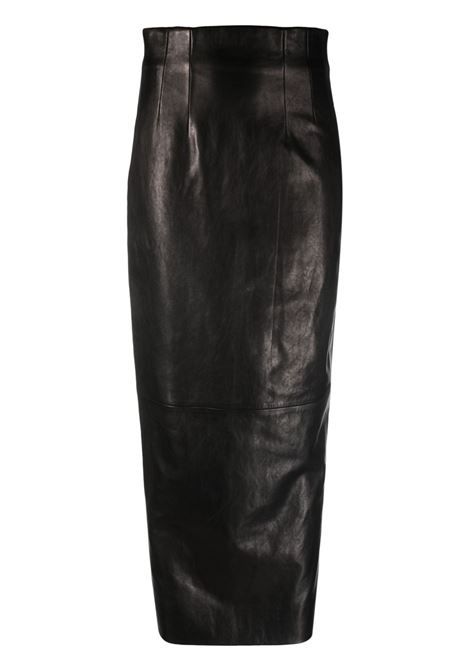 Gonna loxley in pelle nera khaite - donna KHAITE | 4108729200