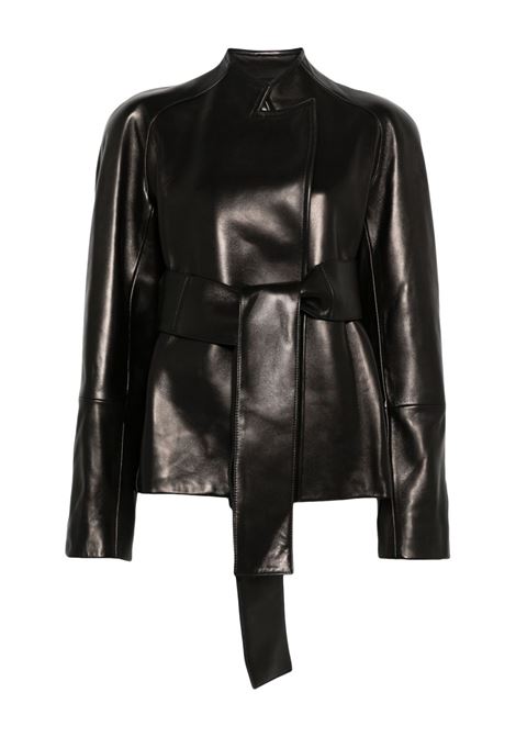 Black leather belted jacket Khaite - women KHAITE | 6181937200