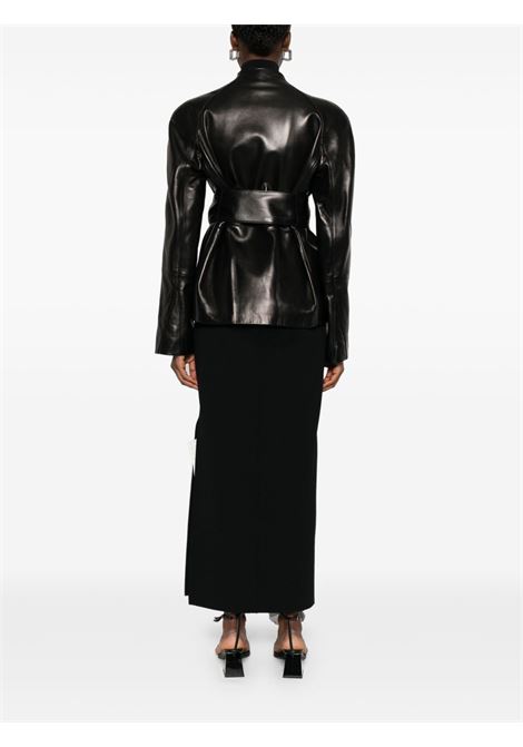 Black leather belted jacket Khaite - women KHAITE | 6181937200