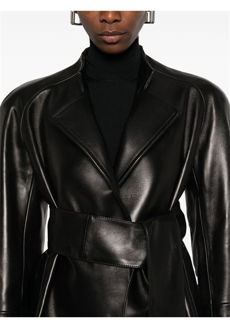 Black leather belted jacket Khaite - women KHAITE | 6181937200