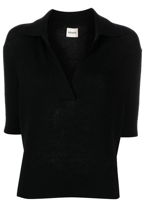 Black jo polo-style collar top Khaite - women KHAITE | 8787605200