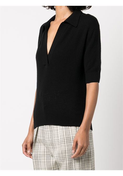 Black jo polo-style collar top Khaite - women KHAITE | 8787605200
