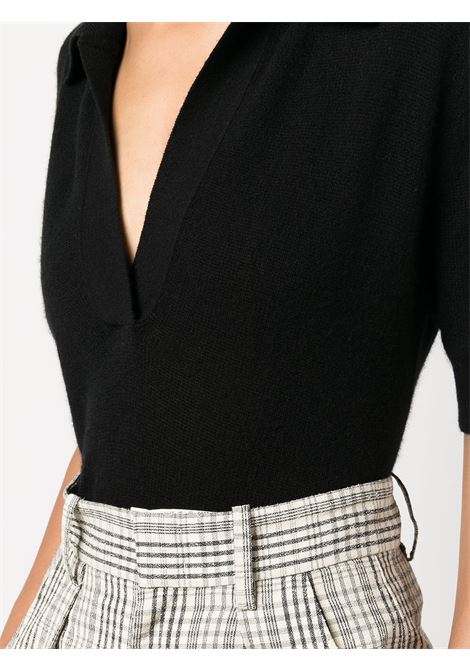 Black jo polo-style collar top Khaite - women KHAITE | 8787605200
