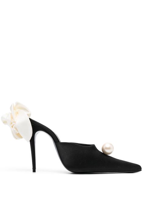 Black faux-pearl embellished 110mm leather mules Magda butrym - women MAGDA BUTRYM | Mules | 531723BLK