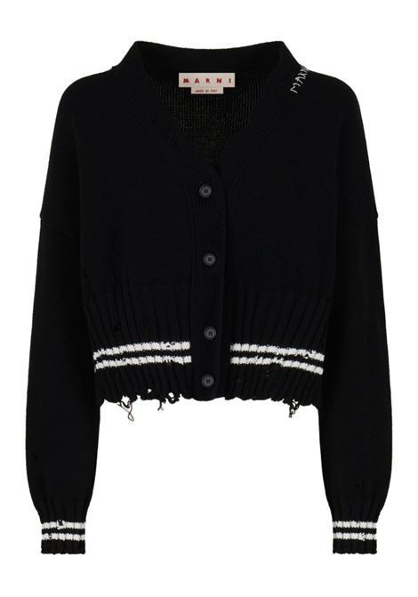 Cardigan con scollo a V in nero Marni - donna