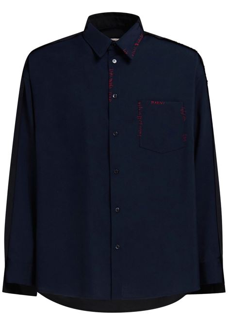 Camicia con cuciture a constrasto in blu Marni - uomo