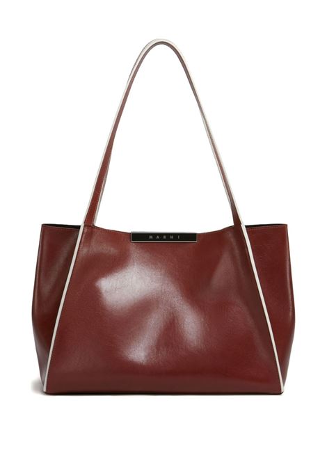 Brown logo-detail shoulder bag Marni - women MARNI | SHMP0152U0P853300R81
