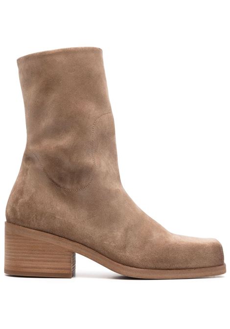 Brown block-heel suede ankle boots Marsell - women