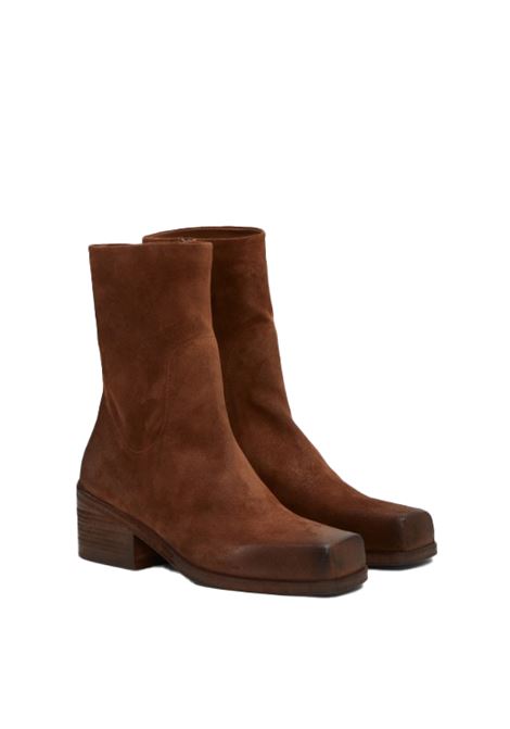 Brown block-heel suede ankle boots Marsell - women MARSELL | MW6665P024454