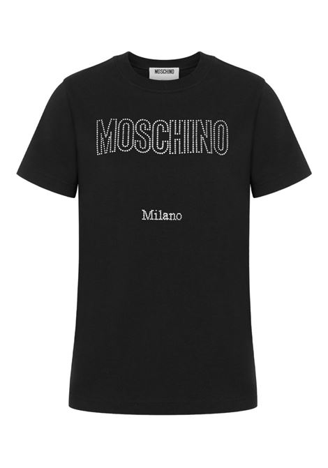 T-shirt con decorazione in nero Moschino - donna MOSCHINO | 072055411555