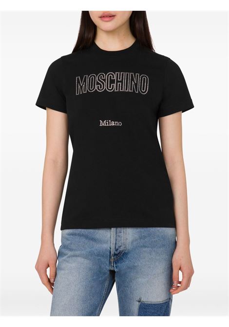 T-shirt con decorazione in nero Moschino - donna MOSCHINO | 072055411555