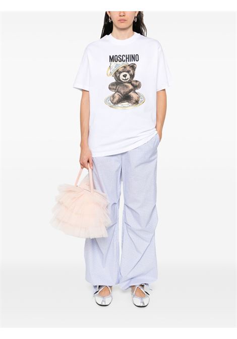 T-shirt con logo in bianco Moschino - donna MOSCHINO | 072455411001