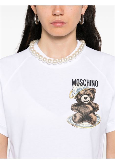 T-shirt con logo in bianco Moschino - donna MOSCHINO | 072555411001
