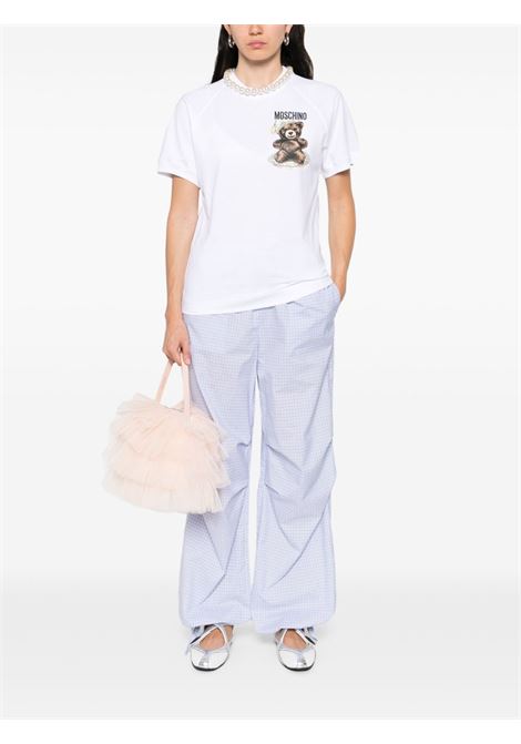 T-shirt con logo in bianco Moschino - donna MOSCHINO | 072555411001