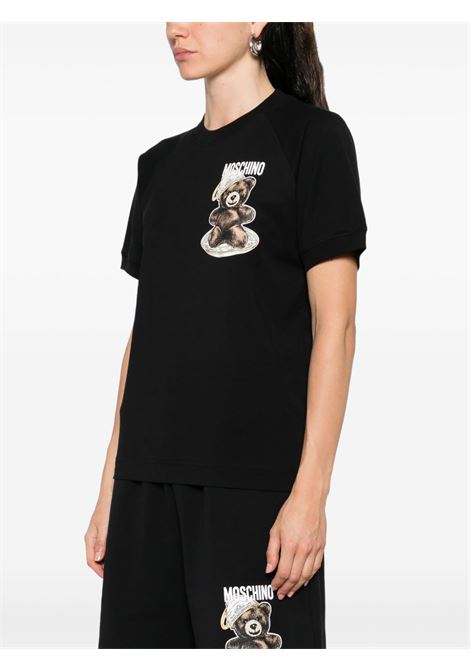 T-shirt con logo in nero Moschino - donna MOSCHINO | 072555411555