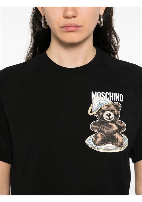 T-shirt con logo in nero Moschino - donna MOSCHINO | 072555411555