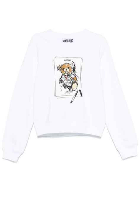 Felpa con stampa grafica in bianco Moschino - donna
