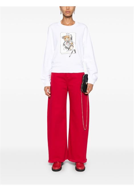 Felpa con stampa grafica in bianco Moschino - donna MOSCHINO | 170755281001