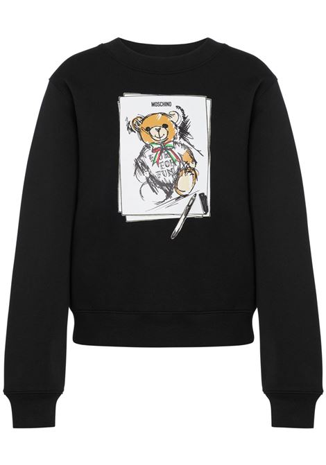 Felpa Teddy Bear in nero Moschino - donna