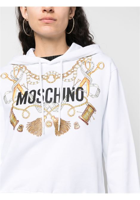 Felpa con cappuccio in bianco Moschino - donna MOSCHINO | 170855281001