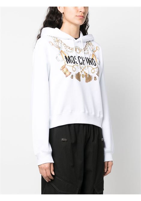 Felpa con cappuccio in bianco Moschino - donna MOSCHINO | 170855281001