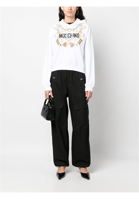 Felpa con cappuccio in bianco Moschino - donna MOSCHINO | 170855281001