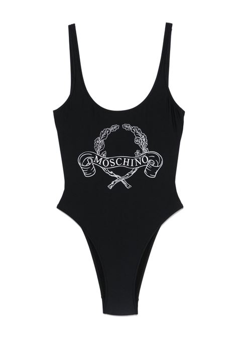 Costume intero con stampa corona di alloro in nero Moschino - donna MOSCHINO | 420255751555