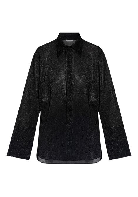 Black sparkling button-up shirt Oséree - women